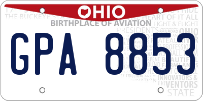 OH license plate GPA8853