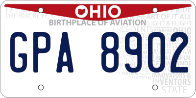 OH license plate GPA8902