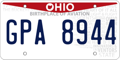 OH license plate GPA8944