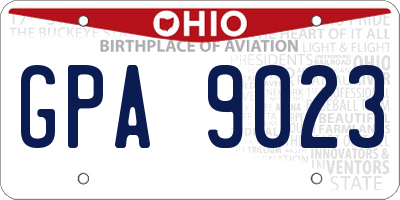 OH license plate GPA9023