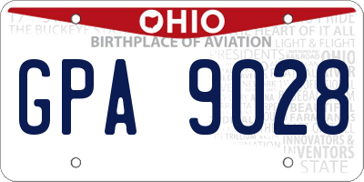 OH license plate GPA9028