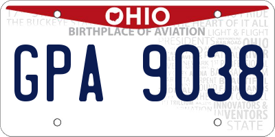 OH license plate GPA9038