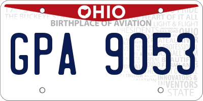 OH license plate GPA9053