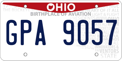 OH license plate GPA9057
