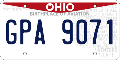 OH license plate GPA9071