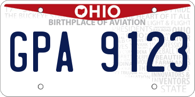 OH license plate GPA9123