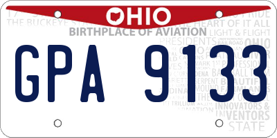 OH license plate GPA9133