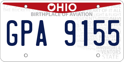 OH license plate GPA9155