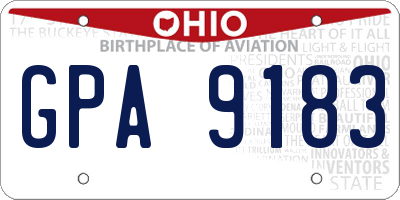 OH license plate GPA9183