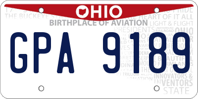OH license plate GPA9189