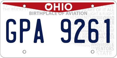 OH license plate GPA9261