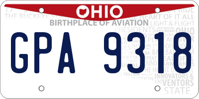 OH license plate GPA9318