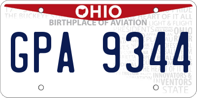 OH license plate GPA9344