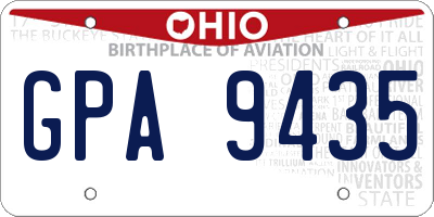 OH license plate GPA9435