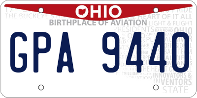 OH license plate GPA9440