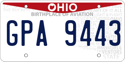OH license plate GPA9443