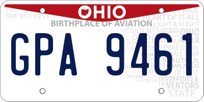OH license plate GPA9461
