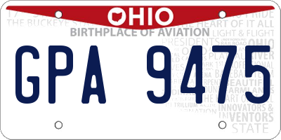 OH license plate GPA9475