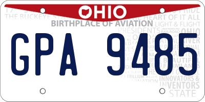 OH license plate GPA9485