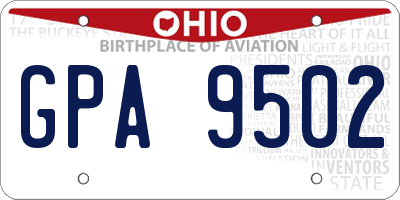 OH license plate GPA9502