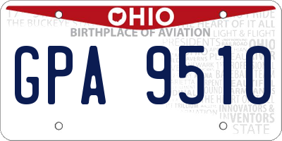 OH license plate GPA9510