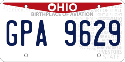OH license plate GPA9629