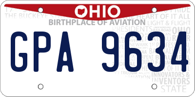 OH license plate GPA9634
