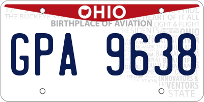OH license plate GPA9638
