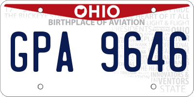 OH license plate GPA9646