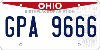 OH license plate GPA9666