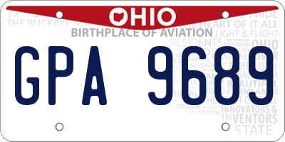 OH license plate GPA9689