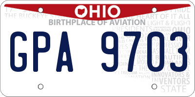 OH license plate GPA9703