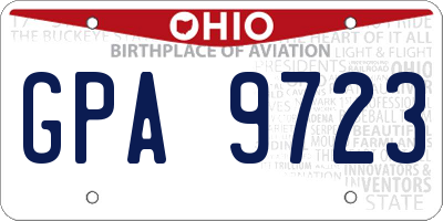 OH license plate GPA9723