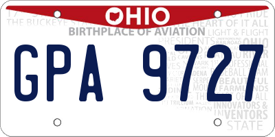 OH license plate GPA9727