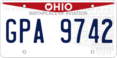 OH license plate GPA9742