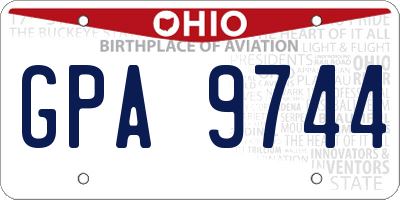 OH license plate GPA9744