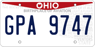 OH license plate GPA9747