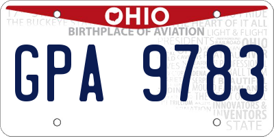 OH license plate GPA9783