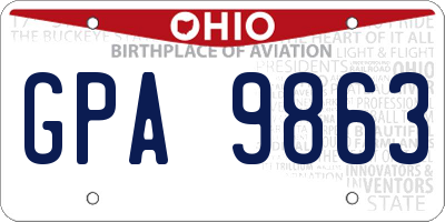 OH license plate GPA9863