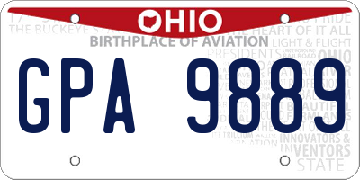 OH license plate GPA9889