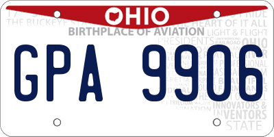 OH license plate GPA9906