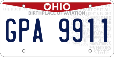 OH license plate GPA9911