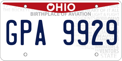 OH license plate GPA9929
