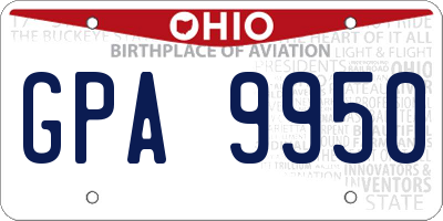 OH license plate GPA9950