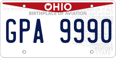 OH license plate GPA9990
