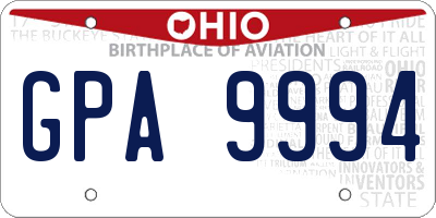 OH license plate GPA9994