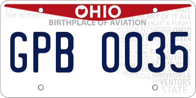 OH license plate GPB0035