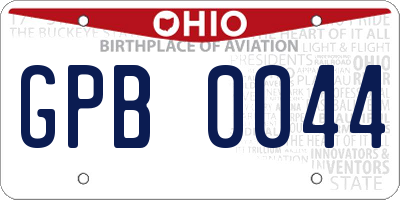 OH license plate GPB0044
