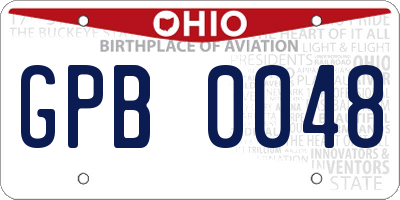 OH license plate GPB0048