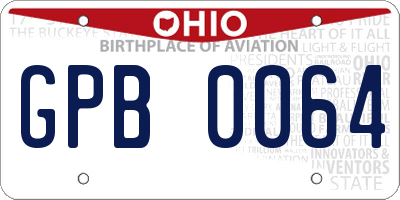 OH license plate GPB0064